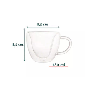 Jogo De Xícaras De Café Coração 2 Peças - 180ml - Dolce Home
