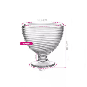 Taças Sobremesa Vidro Honey 300ml Conjunto 6 Pçs- Dolce Home