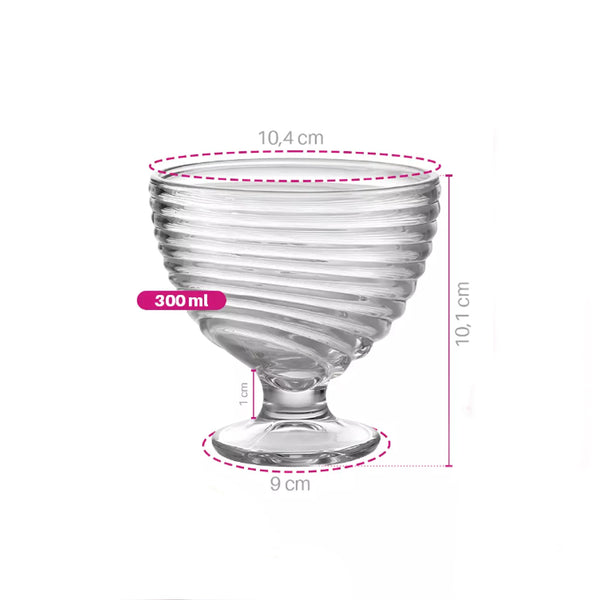 Taças Sobremesa Vidro Honey 300ml Conjunto 6 Pçs- Dolce Home