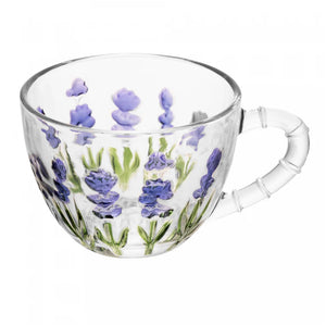 Xícara de Chá com Pires Lavanda Hand Painting 220ml – Lyor