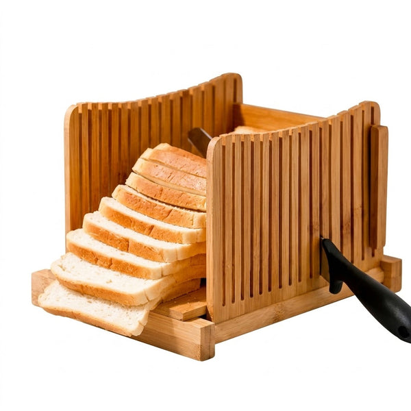 Fatiador De Pão Em Bambu Guia De Corte P/ Fatias Dolce Home
