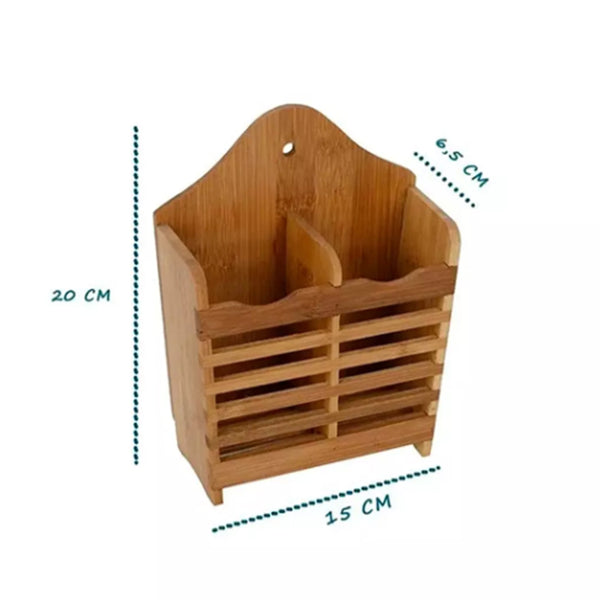 Porta Talheres De Bambu - Dolce Home 15X20X6,5