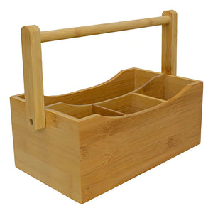Porta-Talheres de Bambu com Porta-Guardanapo 25x15,5x22,5cm Dolce Home