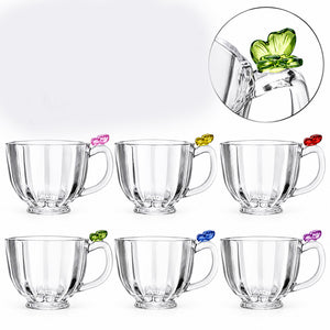 Jogo de Xicara Café 6 Pçs 80ml Fairy Butterfly Cristal  Lyor