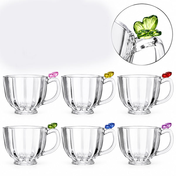 Jogo de Xicara Café 6 Pçs 80ml Fairy Butterfly Cristal  Lyor