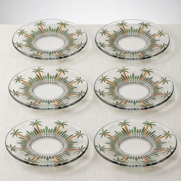 Jogo de 6 Pratos para Sobremesa Palm Hand Painting 19cm Lyor