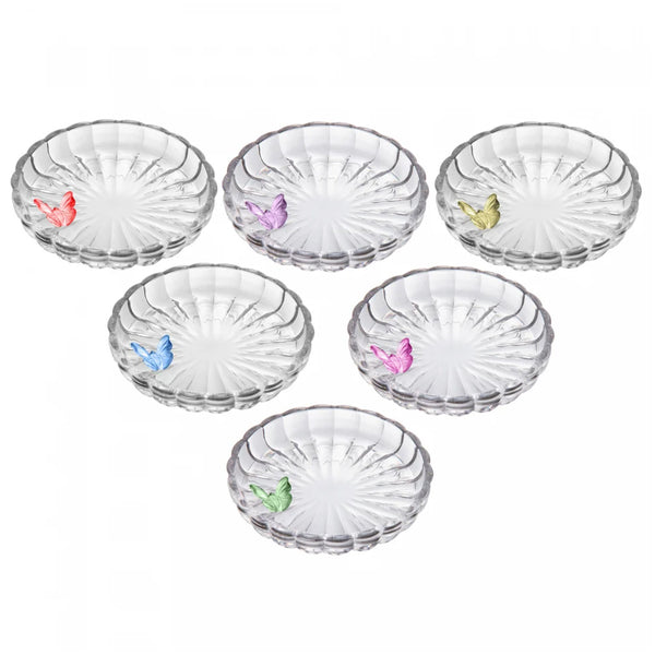 Jogo de Prato Decorativo Fairy Butterfly 11cm Sortido Cristal - Lyor