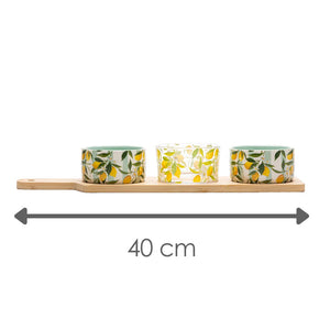 Conjunto 4 Peças para Servir Siciliano 10,5cm x 40cm x 6cm Bambu - Lyor