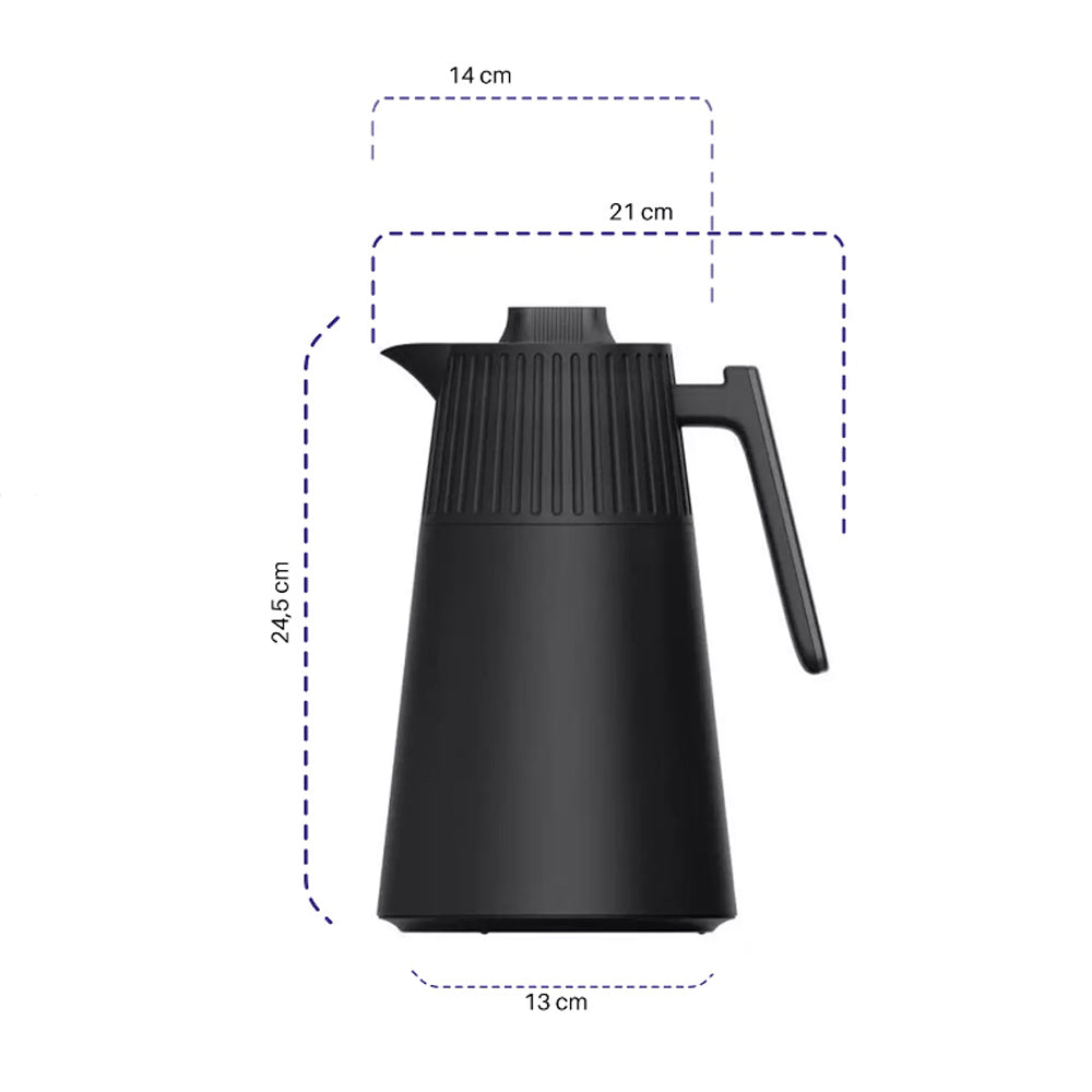 Garrafa Térmica 1L Suit Preta Café Chá Dolcehome