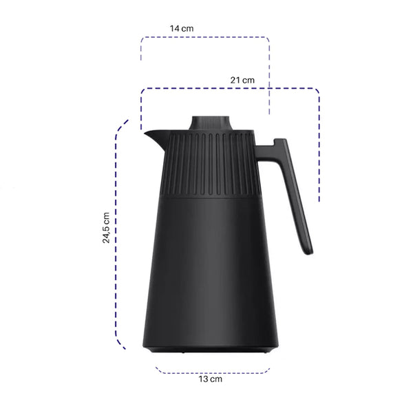 Garrafa Térmica 1L Suit Preta Café Chá Dolcehome
