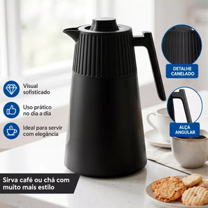 Garrafa Térmica 1L Suit Preta Café Chá Dolcehome