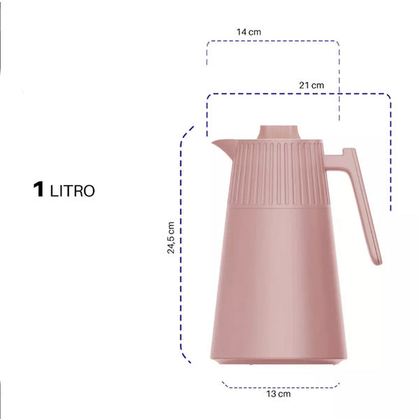 Garrafa Térmica 1L Suit Nude Café Chá Dolcehome