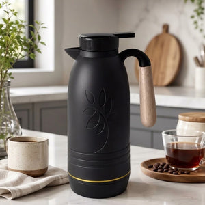 Garrafa Térmica 1L Flower Preta Café Chá Dolcehome