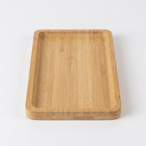 Conjunto Banheiro Lisse 3Pçs Bege em Cerâmica C/Base de Bambu Wolff