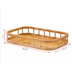 Bandeja Bambu Mesa P/ Servir Café Da Manhã G - Dolce Home 45X30CM