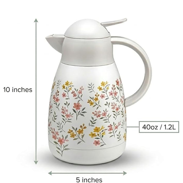 Garrafa Térmica Floarte 1,2L em Aço Inox –Dupla Parede wolff