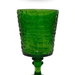 Conjunto 6 Taças De Vidro Verde Crocodile 360ml - Yangzi