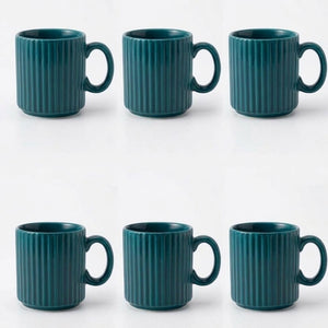 Jogo 4 Xícaras Café Striatto ceramica Azul 80ml LHermitage