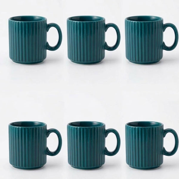 Jogo 4 Xícaras Café Striatto ceramica Azul 80ml LHermitage