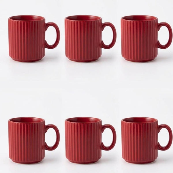 Jogo 4 Xícaras Café Striatto Vermelha 80ml LHermitage