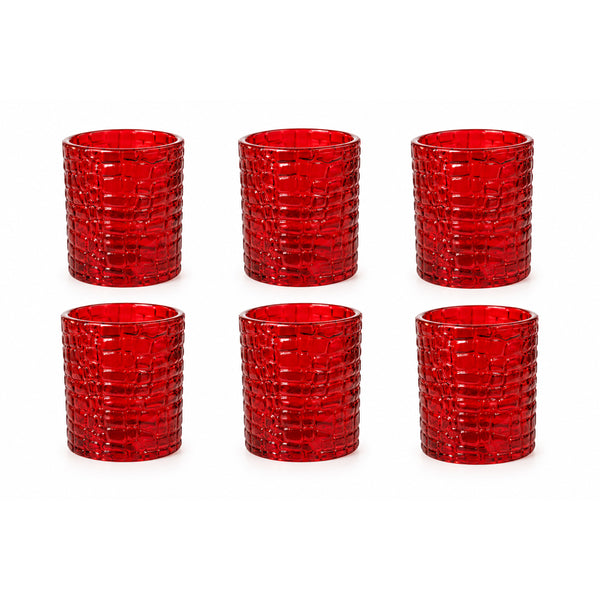 Jogo de Copos 6 Peças Vidro Crocodile Vermelho 330ml Tuut