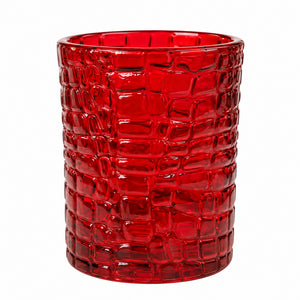 Jogo de Copos 6 Peças Vidro Crocodile Vermelho 330ml Tuut