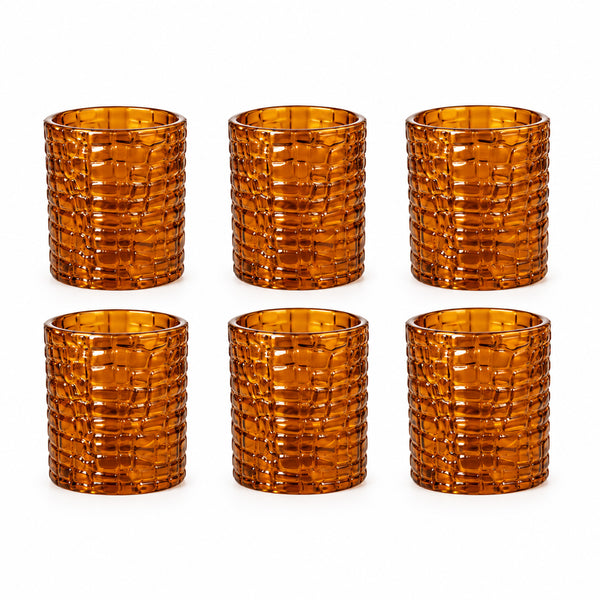 Jogo de Copos 6 Peças Vidro Crocodile 330ml  Ambar Tuut
