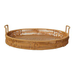 Bandeja Rattan com Alça Autumn 35cm Hauskraft