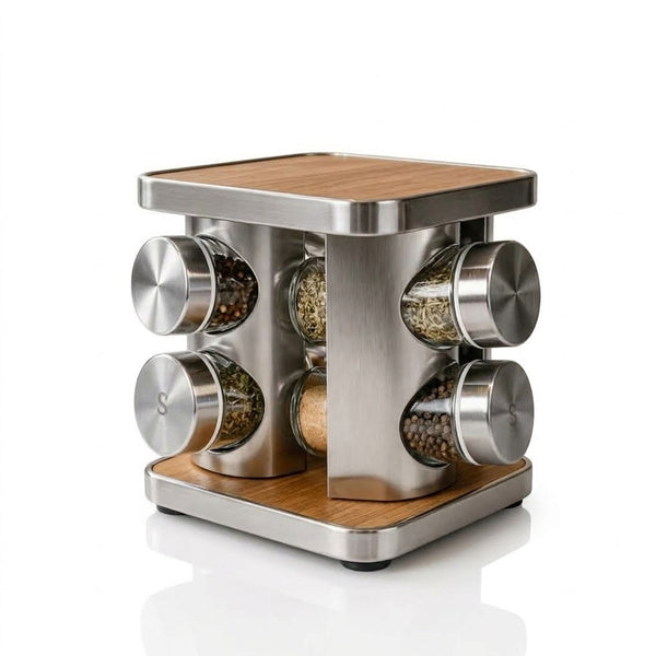 Porta Condimentos Giratório Inox 8 Peças–Dolce Home