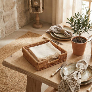 Porta Guardanapos Rattan 18cm Hauskraft