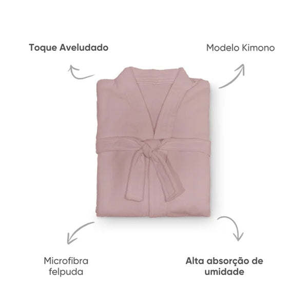 Roupão M Kimono Microfibra Felpuda Deluxe - Appel Home