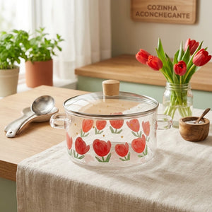 Panela de Vidro Borossilicato Rosa 3,2L Lila Home