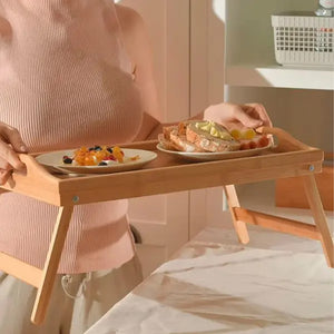 Bandeja de Cama com Alças Sense Bambu 24x50x30cm OU