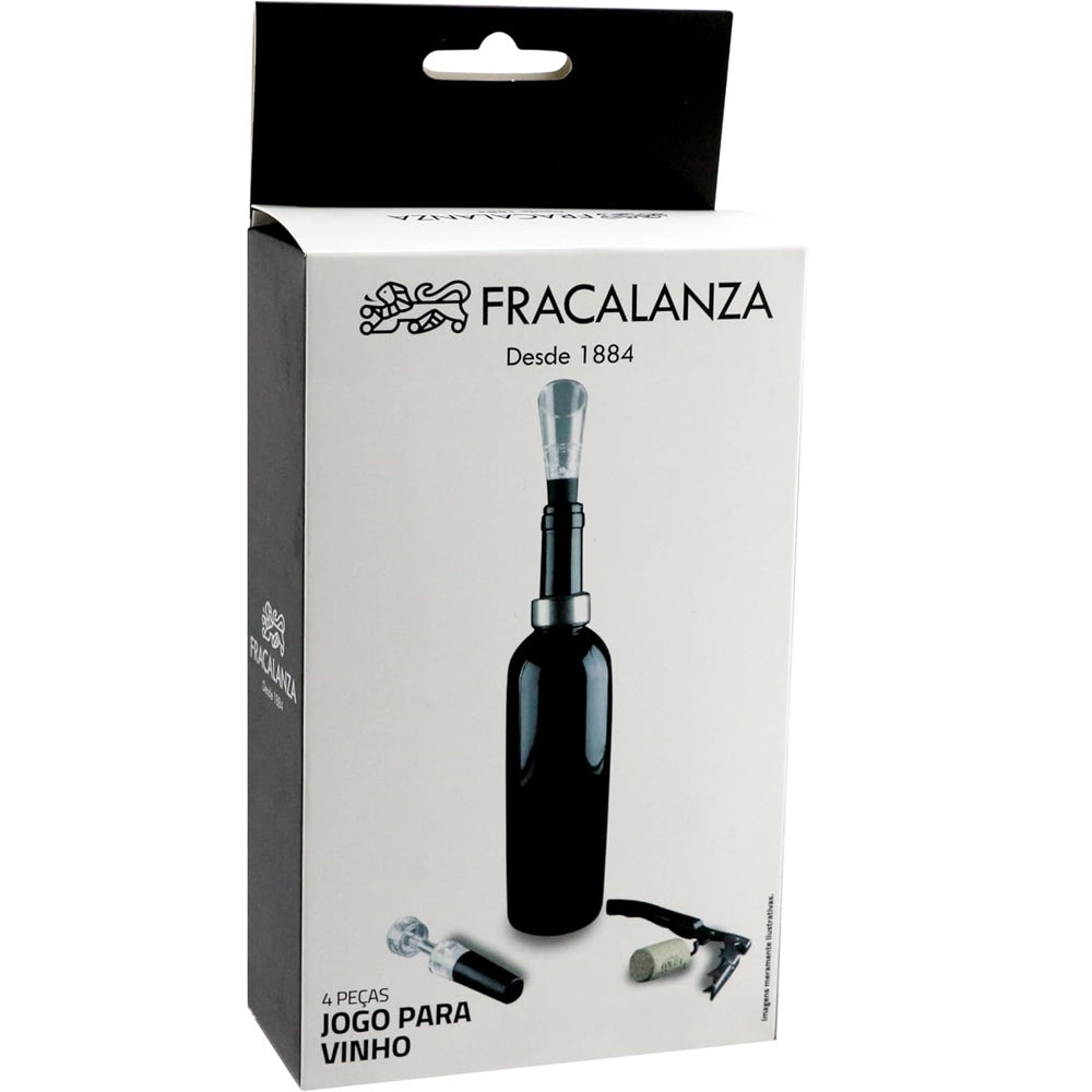 Jogo P/ Vinho com 4 Acessórios Caixa Personalizada Full Fit