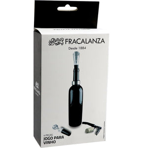 Jogo P/ Vinho com 4 Acessórios Caixa Personalizada Full Fit