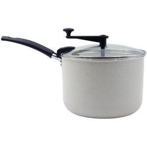 Pipoqueira Multiflon 20 cm com Tampa de Vidro Bege