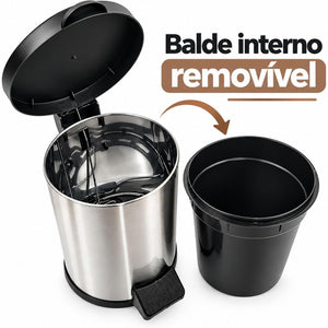 Lixeira com Pedal Inox 3,0 L unitermi