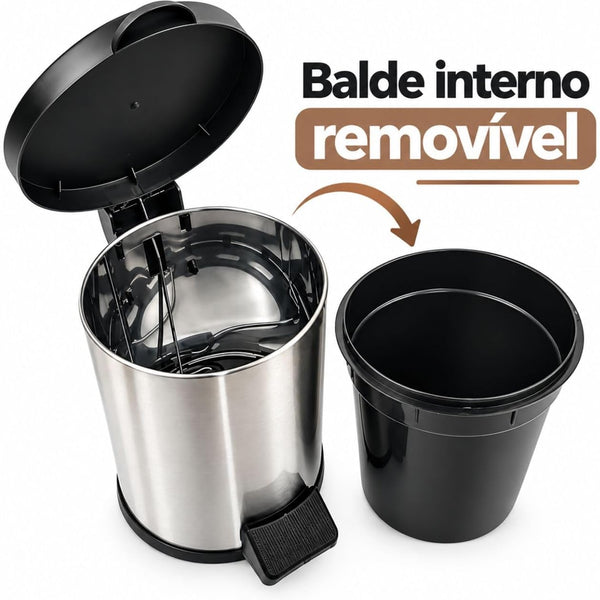 Lixeira com Pedal Inox 3,0 L unitermi
