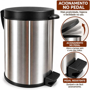 Lixeira com Pedal Inox 8,0 L unitermi