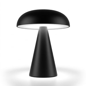 Luminária de Mesa LED 3 Tons USB Mushroom Preta Lyor 20cm