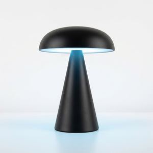 Luminária de Mesa LED 3 Tons USB Mushroom Preta Lyor 20cm