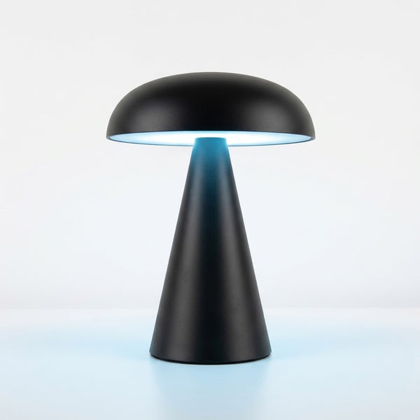 Luminária de Mesa LED 3 Tons USB Mushroom Preta Lyor 20cm