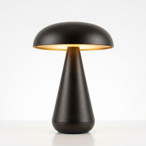 Luminária de Mesa LED 3 Tons USB Mushroom Preta Lyor 20cm