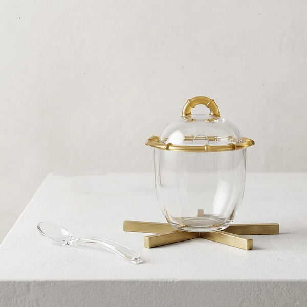 Açucareiro de vidro âmbar bamboo 220ml