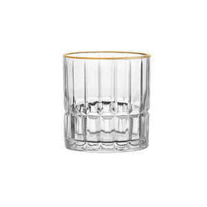 Jogo de Copos Baixos Com Borda Dourada 310ml – 6 Peças Cristalle Hauskraft