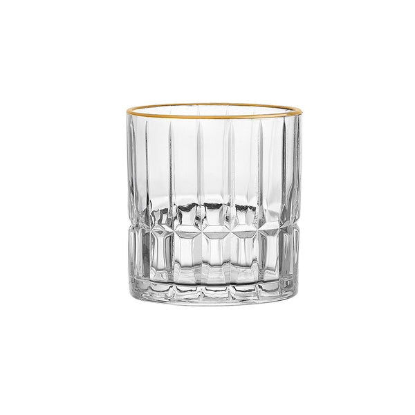 Jogo de Copos Baixos Com Borda Dourada 310ml – 6 Peças Cristalle Hauskraft