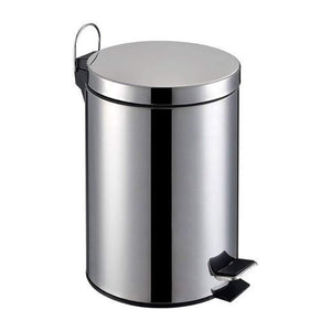 Lixeira Aço Inox Redonda 3 Litros Com Pedal cesto Removível