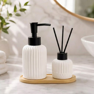 Kit Banheiro Lavabo 3 Peças com Difusor Aromatizador e Bandeja DolceHome