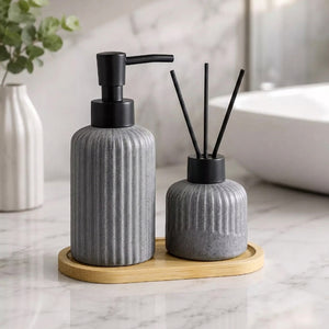 Kit Banheiro Lavabo 3 Peças com Difusor Aromatizador e Bandeja DolceHome