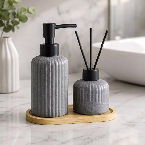 Kit Banheiro Lavabo 3 Peças com Difusor Aromatizador e Bandeja DolceHome